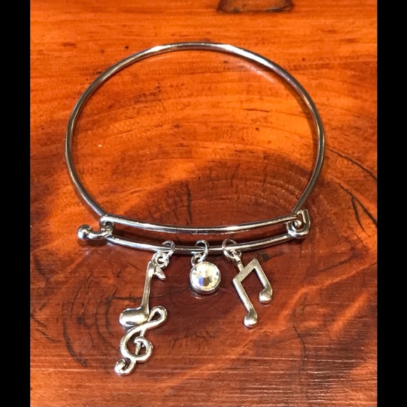 Bang Your Head Jewelry - Wire Music Charm Bangle Bracelet